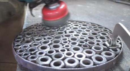 Shop Stool From Rusty Old Nuts